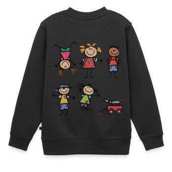 enfants - Sweat Premium enfant bio - noir - Dos - AI Model Kid Female (0cm)