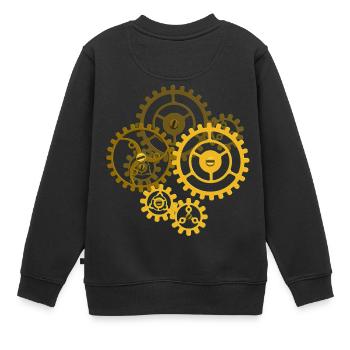 Toothed steampunk - Kids Premium Organic Sweatshirt - black - Back - AI Model Kid Female (0cm)
