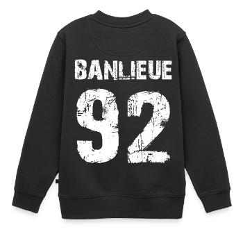 banlieue 92 - Sweat Premium enfant bio - noir - Dos - AI Model Kid Female (0cm)