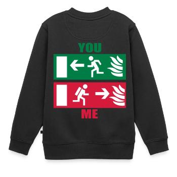 Pompiers - Sweat Premium enfant bio - noir - Dos - AI Model Kid Female (0cm)