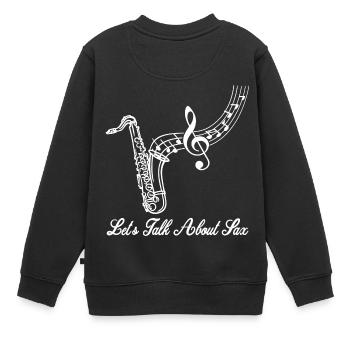 Saxophone Sax Jazz Music Instrument Hobby - Kids Premium Organic Sweatshirt - black - Back - AI Model Kid Female (0cm)