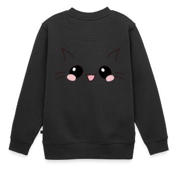 KittyCat - Kinder Premium Organic Sweatshirt - Schwarz - Hinten - AI Model Kid Female (0cm)