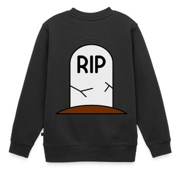 Grabstein RIP Tod Grab - Kinder Premium Organic Sweatshirt - Schwarz - Hinten - AI Model Kid Female (0cm)