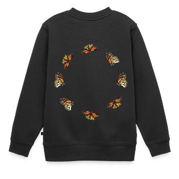 Schmetterling - Kinder Premium Organic Sweatshirt - Schwarz - Hinten - AI Model Kid Female (0cm)