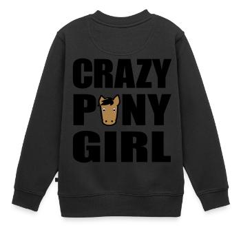 poney - Sweat Premium enfant bio - noir - Dos - AI Model Kid Female (0cm)