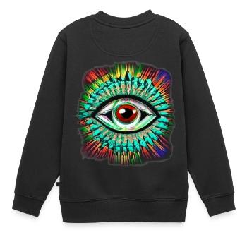 Psychedelic eye - Kids Premium Organic Sweatshirt - black - Back - AI Model Kid Female (0cm)