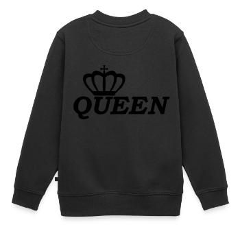 Queen - Kinder Premium Organic Sweatshirt - Schwarz - Hinten - AI Model Kid Female (0cm)