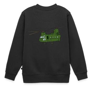 hélicoptère - Sweat Premium enfant bio - noir - Dos - AI Model Kid Female (0cm)
