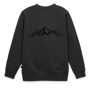 Berge Umriss - Kinder Premium Organic Sweatshirt - Schwarz - Hinten - AI Model Kid Female (0cm)
