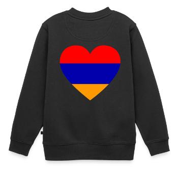 Love amour cadeau arménie arménie - Sweat Premium enfant bio - noir - Dos - AI Model Kid Female (0cm)