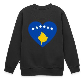 Love Amour cadeau Kosovo balkan kosovar - Sweat Premium enfant bio - noir - Dos - AI Model Kid Female (0cm)