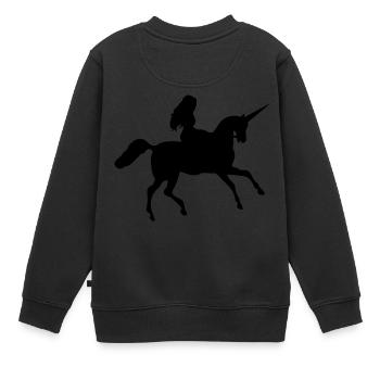licorne noire - Sweat Premium enfant bio - noir - Dos - AI Model Kid Female (0cm)