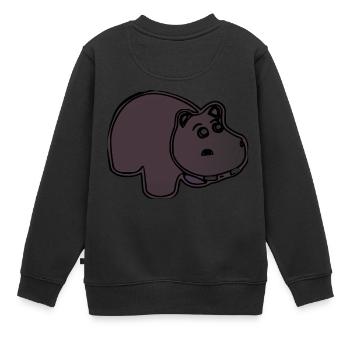 hippo nilpferd hippopotamus hippobath baby2 - Kinder Premium Organic Sweatshirt - Schwarz - Hinten - AI Model Kid Female (0cm)