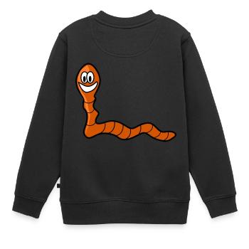 Regenwurm - Kinder Premium Organic Sweatshirt - Schwarz - Hinten - AI Model Kid Female (0cm)
