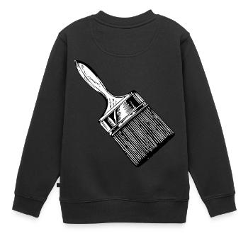 pinsel - Kinder Premium Organic Sweatshirt - Schwarz - Hinten - AI Model Kid Female (0cm)