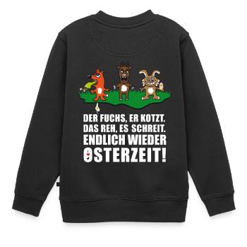 Osterzeit | Ostern | Osterhase | Osterei Reh Fuchs - Kinder Premium Organic Sweatshirt - Schwarz - Hinten - AI Model Kid Female (0cm)