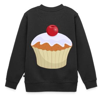 Cupcake - Kinder Premium Organic Sweatshirt - Schwarz - Hinten - AI Model Kid Female (0cm)