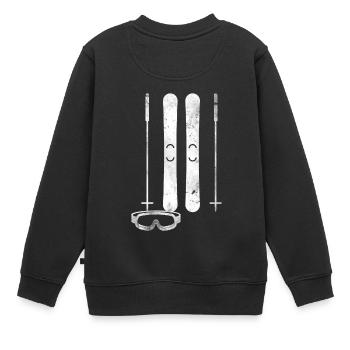 Les skieurs skis ski de ski d'hiver cadeau - Sweat Premium enfant bio - noir - Dos - AI Model Kid Female (0cm)