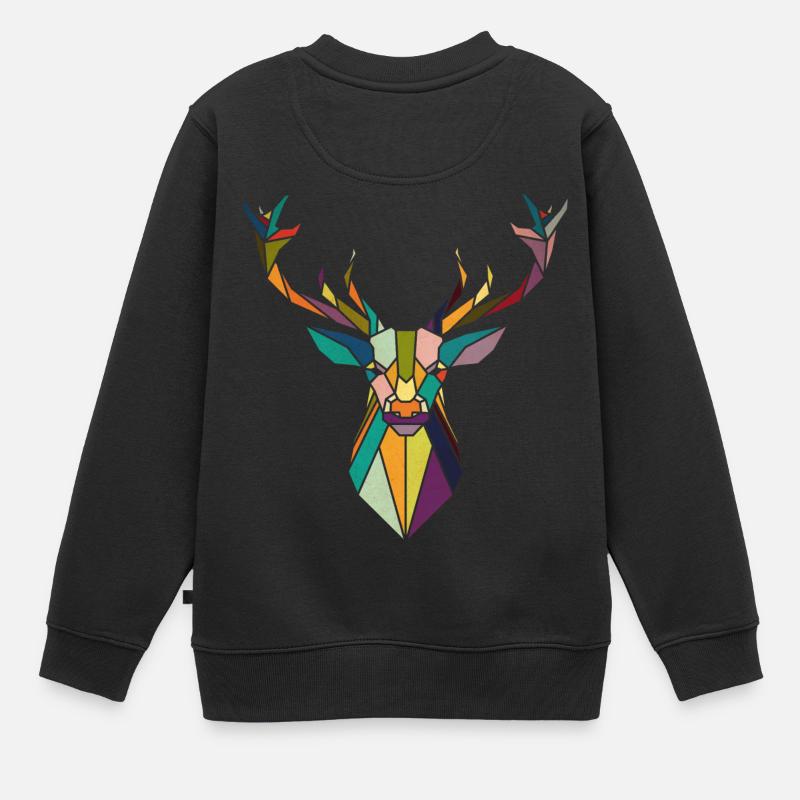 Hirsch - Kinder Premium Organic Sweatshirt - Schwarz