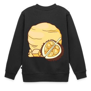 Crème glacée Durian crème glacée crème glacée crème glacée crème glacée - Sweat Premium enfant bio - noir - Dos - AI Model Kid Female (0cm)