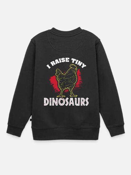 Poulet J’éduque Petits dinosaures Cadeau - Sweat Premium enfant bio - noir