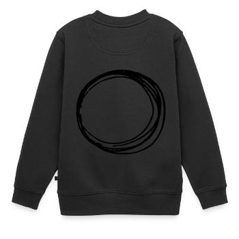 Kunst Kreis Umrandung Unendlichkeit - Kinder Premium Organic Sweatshirt - Schwarz - Hinten - AI Model Kid Female (0cm)