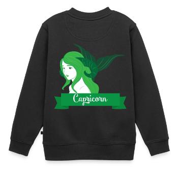 Sternzeichen Steinbock / Zodiac Capricorn - Kinder Premium Organic Sweatshirt - Schwarz - Hinten - AI Model Kid Female (0cm)