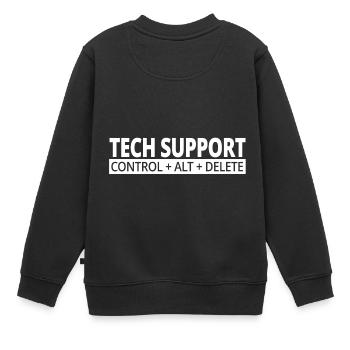 tech support - Kinder Premium Organic Sweatshirt - Schwarz - Hinten - AI Model Kid Female (0cm)