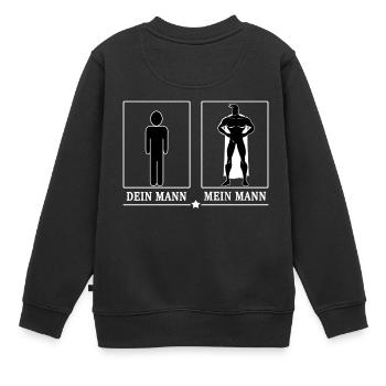 Dein Mann Mein Mann - Kinder Premium Organic Sweatshirt - Schwarz - Hinten - AI Model Kid Female (0cm)