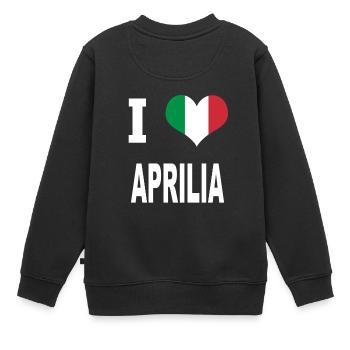 I Love Italy APRILIA - Kinder Premium Organic Sweatshirt - Schwarz - Hinten - AI Model Kid Female (0cm)