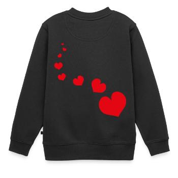 coeur rouge - Sweat Premium enfant bio - noir - Dos - AI Model Kid Female (0cm)