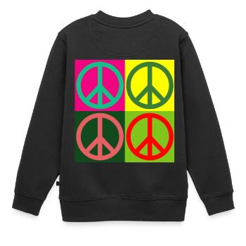 Pop Art / Graphic Novel: signe de paix - Hippies - 60s 70s - Sweat Premium enfant bio - noir - Dos - AI Model Kid Female (0cm)