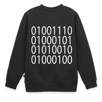 Nerd blanc - Sweat Premium enfant bio - noir - Dos - AI Model Kid Female (0cm)