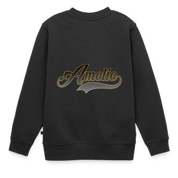 Vorname Amelie - Kinder Premium Organic Sweatshirt - Schwarz - Hinten - AI Model Kid Female (0cm)