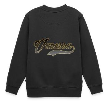 Vorname Vanessa - Kinder Premium Organic Sweatshirt - Schwarz - Hinten - AI Model Kid Female (0cm)