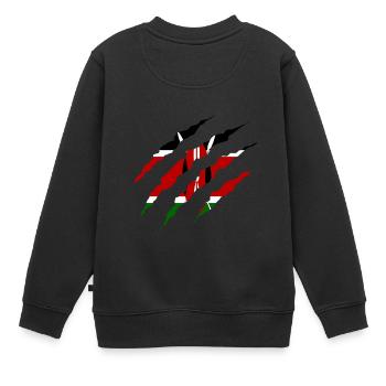 Claw Klaue Laender Kenia png - Kinder Premium Organic Sweatshirt - Schwarz - Hinten - AI Model Kid Female (0cm)
