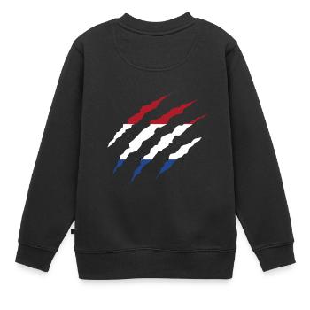 Claw Klaue Laender Niederlande png - Kinder Premium Organic Sweatshirt - Schwarz - Hinten - AI Model Kid Female (0cm)