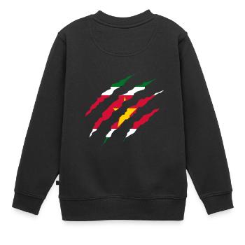 Claw Klaue Laender Suriname png - Kinder Premium Organic Sweatshirt - Schwarz - Hinten - AI Model Kid Female (0cm)