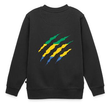 Claw Klaue Laender Gabun png - Kinder Premium Organic Sweatshirt - Schwarz - Hinten - AI Model Kid Female (0cm)
