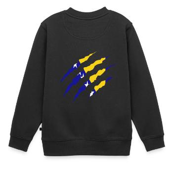 Claw Klaue Laender Bosnien Herzegowina png - Kinder Premium Organic Sweatshirt - Schwarz - Hinten - AI Model Kid Female (0cm)