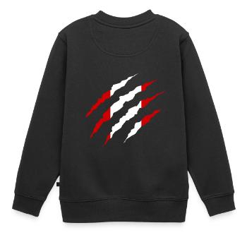 Claw Klaue Laender Peru png - Sweat Premium enfant bio - noir - Dos - AI Model Kid Female (0cm)