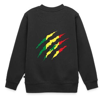 Claw Klaue Laender Senegal png - Kinder Premium Organic Sweatshirt - Schwarz - Hinten - AI Model Kid Female (0cm)