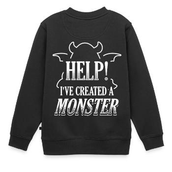 Aide drôle Partenaire partenaire Regardez Shirt Monster - Sweat Premium enfant bio - noir - Dos - AI Model Kid Female (0cm)