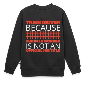 Les conducteurs, les conducteurs de train, train, métro, ICE, train - Sweat Premium enfant bio - noir - Dos - AI Model Kid Female (0cm)