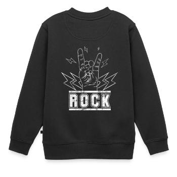 Rock Geschenk Rocker Rocknroll Musik Tattoo - Kinder Premium Organic Sweatshirt - Schwarz - Hinten - AI Model Kid Female (0cm)