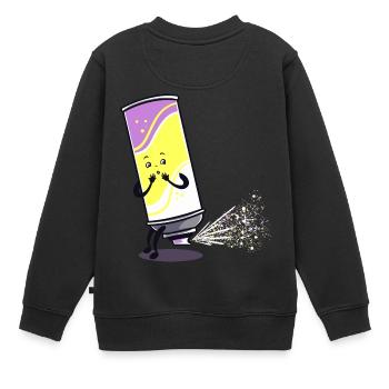 Spray peut PET PET embarrassant pulvérisateur cadeau - Sweat Premium enfant bio - noir - Dos - AI Model Kid Female (0cm)