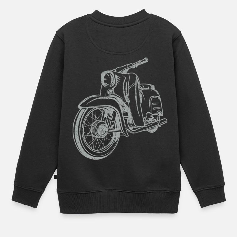 Simson Schwalbe KR51 Vintage Lineart Silhouette - Kinder Premium Organic Sweatshirt - Schwarz
