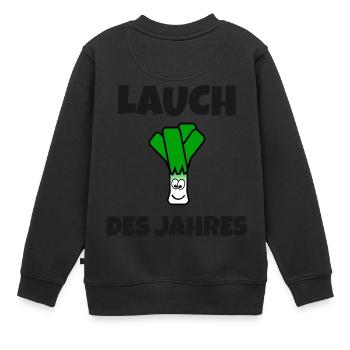 Lauch des Jahres | Muskelmann - Kinder Premium Organic Sweatshirt - Schwarz - Hinten - AI Model Kid Female (0cm)