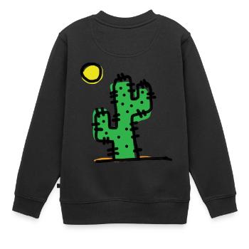 Cactus unique - Sweat Premium enfant bio - noir - Dos - AI Model Kid Female (0cm)