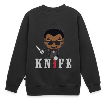 Little Knife / Daywalker Vampire Adolescent Idée cadeau - Sweat Premium enfant bio - noir - Dos - AI Model Kid Female (0cm)